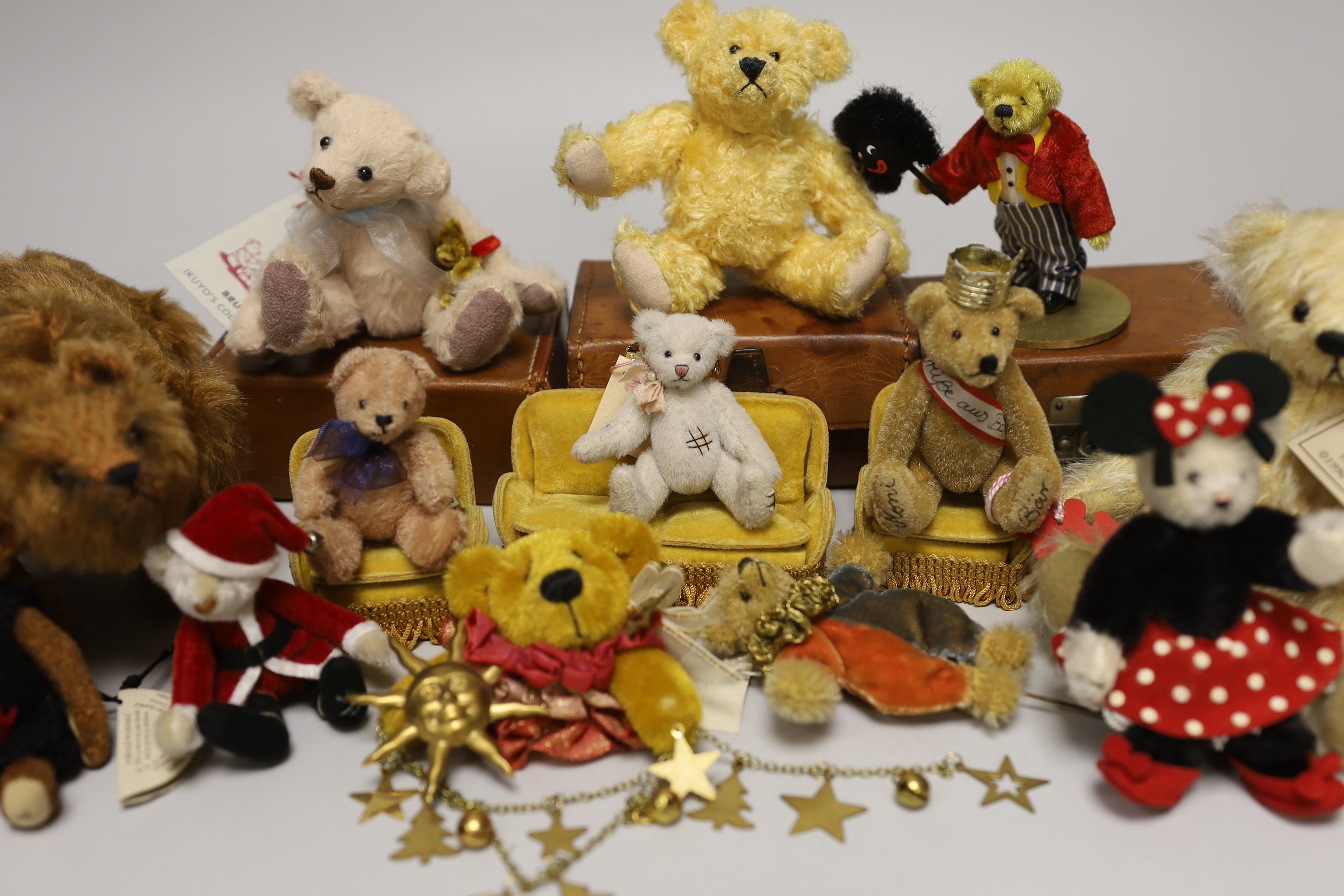 Thirteen Artist bears American and a three piece suite for bears